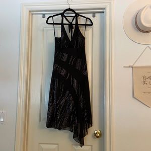 Black and silver halter dress